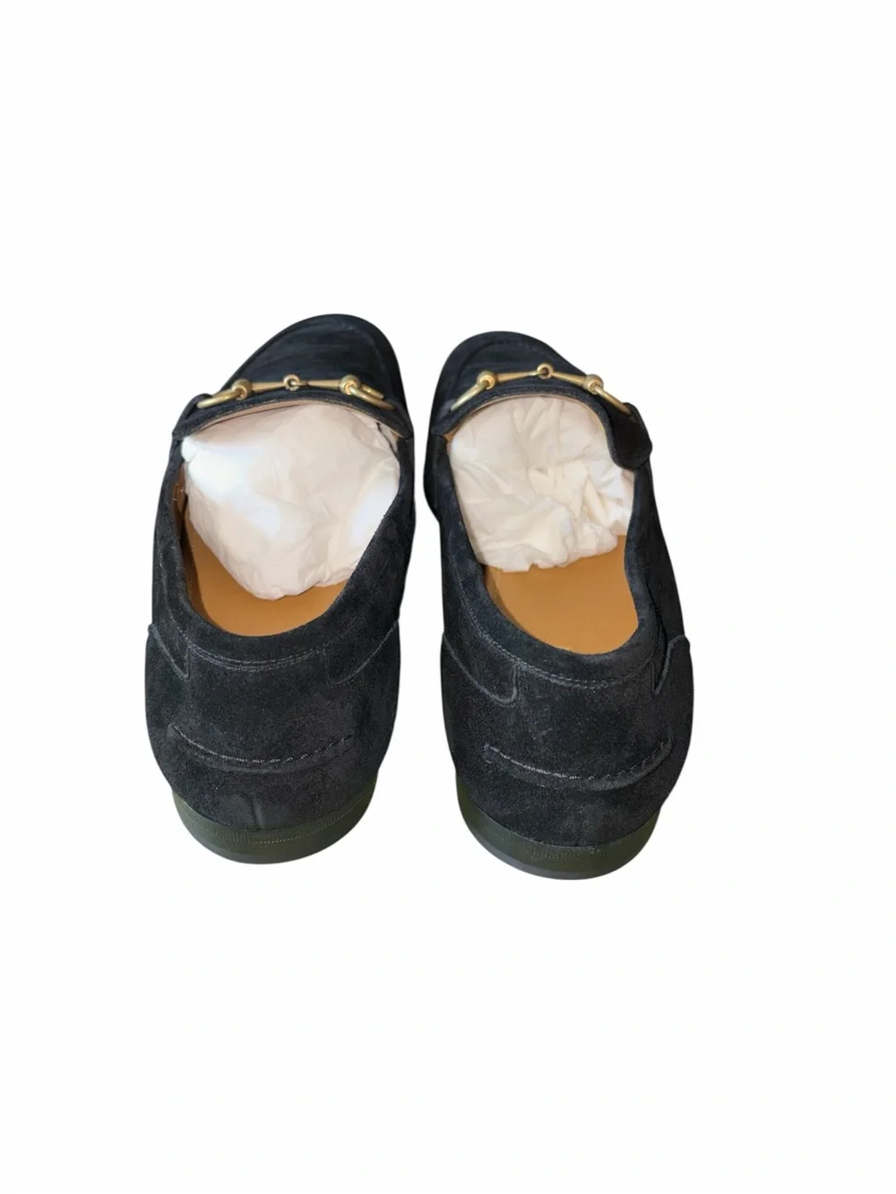Gucci Black Suede Men's Horsebit Slip-On Loafers size 13.5
